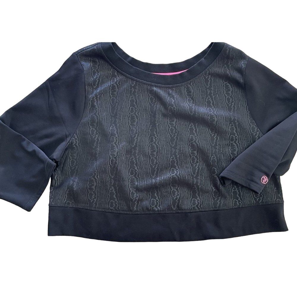 Lane Bryant Sophie Theallet Livi Active Crop Top‎ Sweatshirt 14/16 Black Stretch